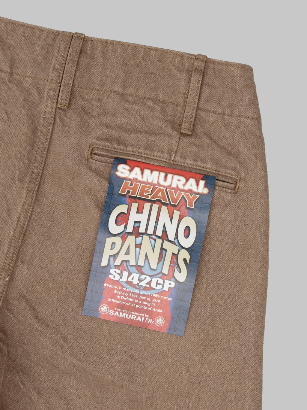 Samurai Jeans SJ42CP 15oz Heavy Chino Slim Straight pocket flasher