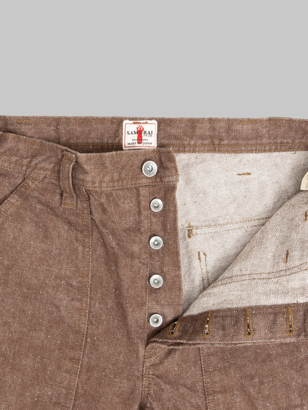 Samurai Jeans SJ52BR 15oz "Kanoko Aimadara" Baker Pants Brown