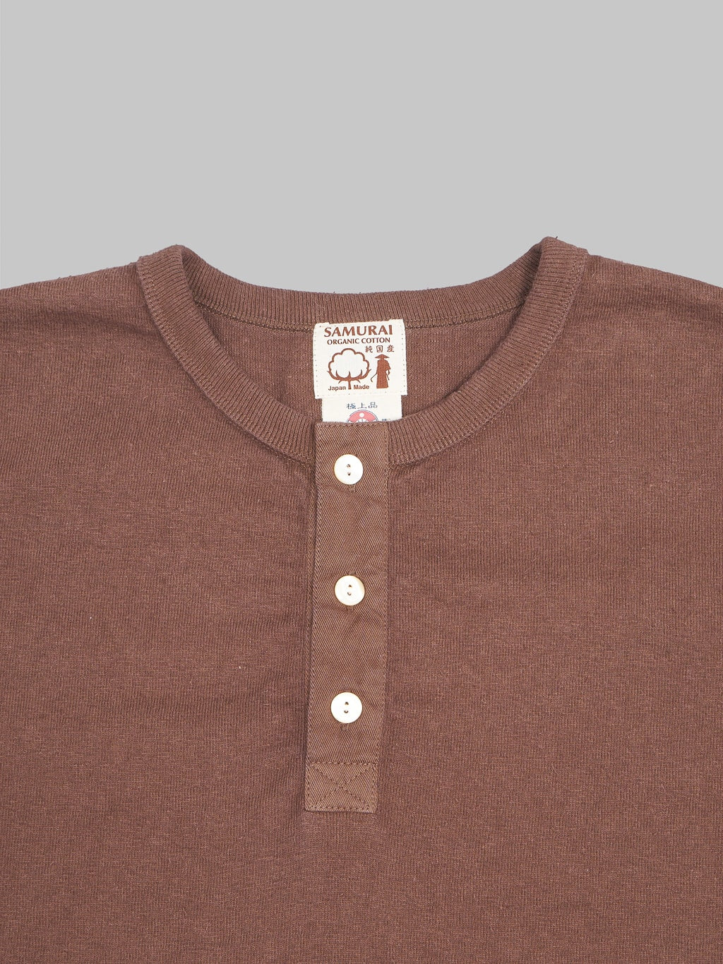 Samurai jeans japanese cotton henley tshirt kuri dark collar