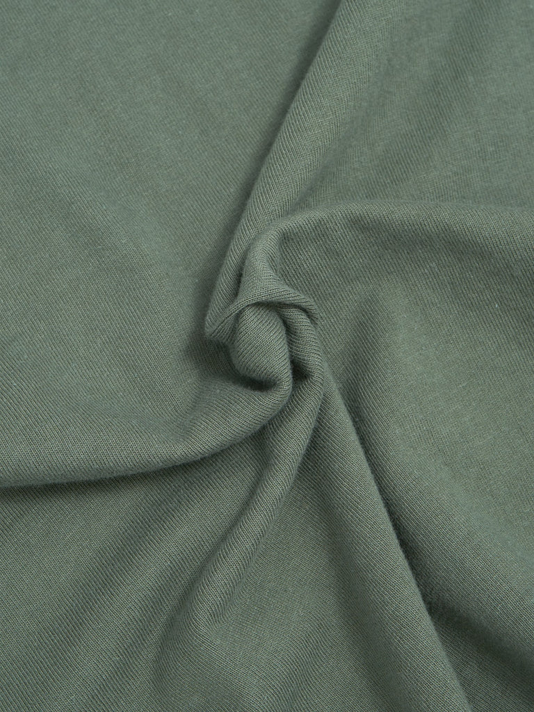 samurai jeans solid plain heavyweight tshirt moss green loopwheeled  texture