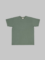 samurai jeans solid plain heavyweight tshirt moss green loopwheeled  front
