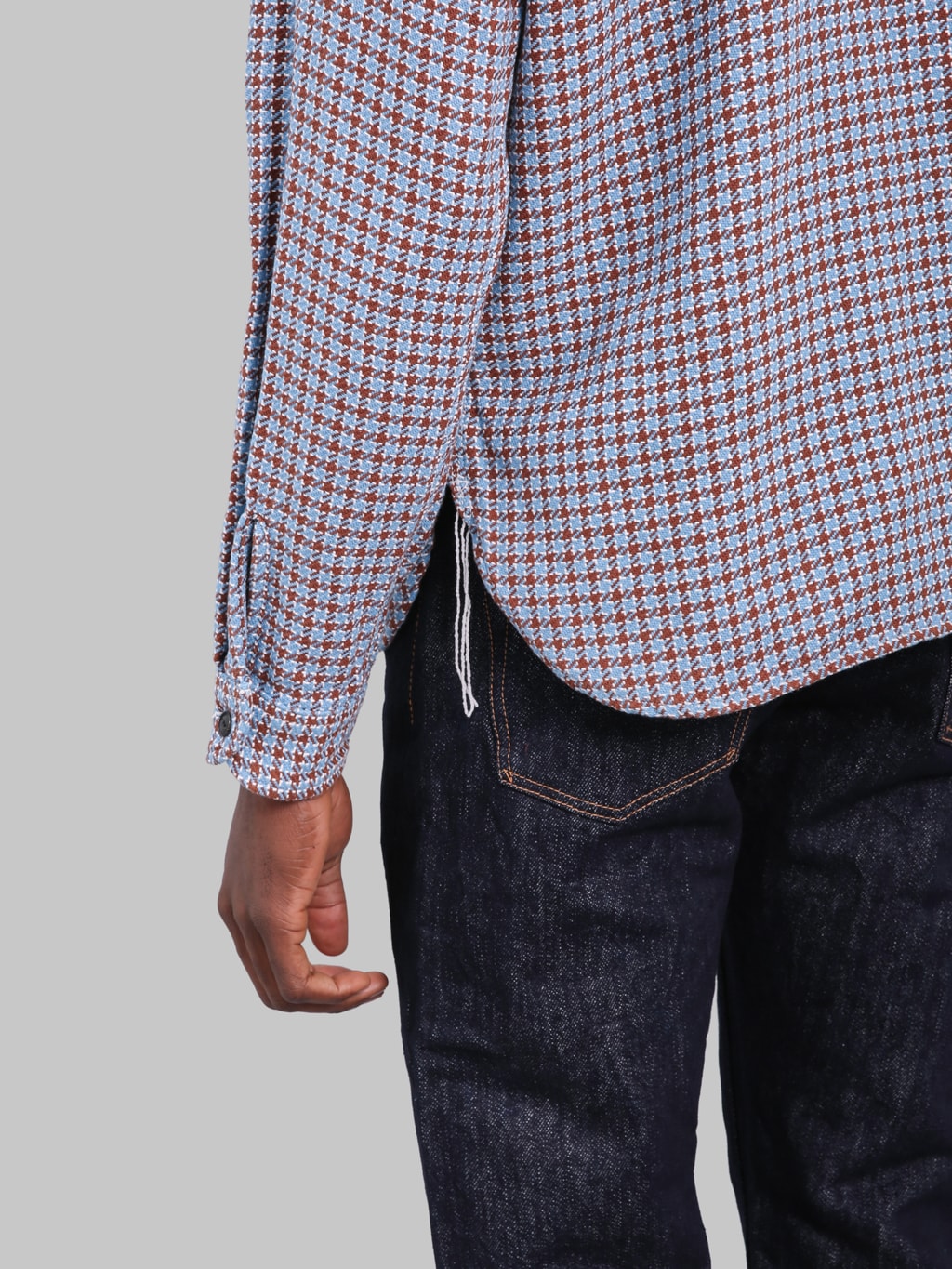 Samurai Jeans SIN25-02W Western Cut Cheese Indigo Heavy Flannel Work Shirt