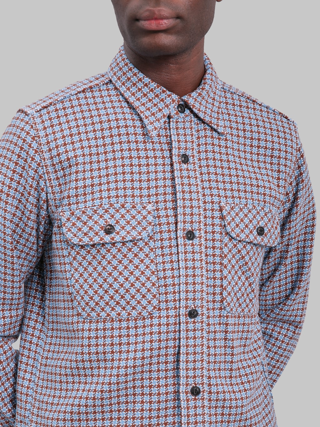 Samurai Jeans SIN25-02W Western Cut Cheese Indigo Heavy Flannel Work Shirt