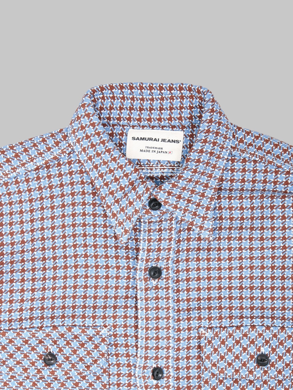 Samurai Jeans SIN25-02W Western Cut Cheese Indigo Heavy Flannel Work Shirt