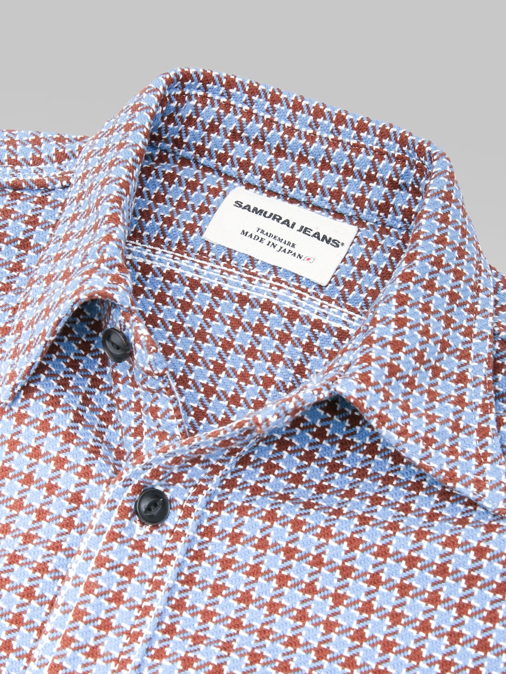 Samurai Jeans SIN25-02W Western Cut Cheese Indigo Heavy Flannel Work Shirt