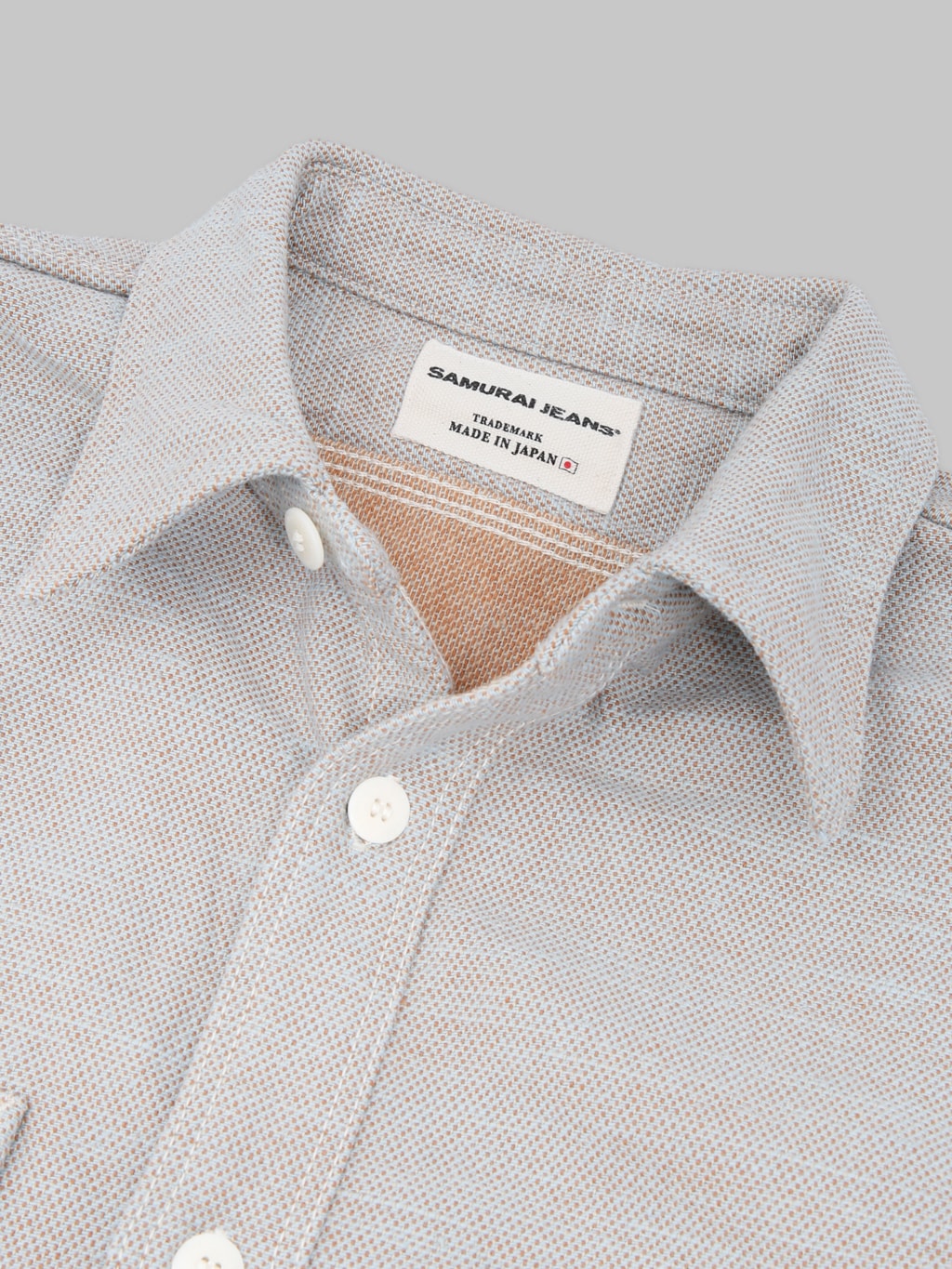 Samurai Jeans SMN25-01W Western Cut Elemental Flannel Shirt Blue - Redcast Heritage Co.