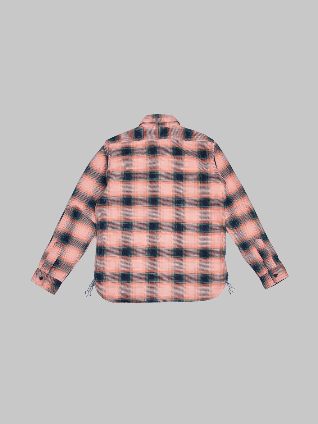 Samurai Jeans SIN25-01W Western Cut Rope Dyed Indigo Flannel Shirt Pink