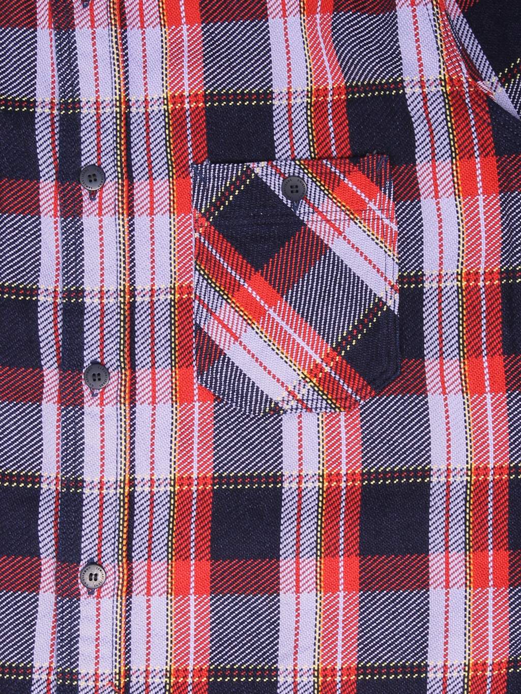 Samurai Jeans SIN25-01W Western Cut Rope Dyed Indigo Flannel Shirt Purple