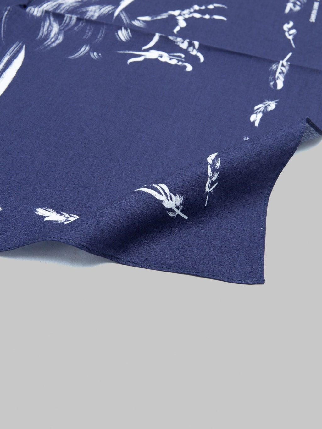 Samurai Jeans SJ 02 Yatagarasu Crow Pattern Cotton Bandana Blue closeup