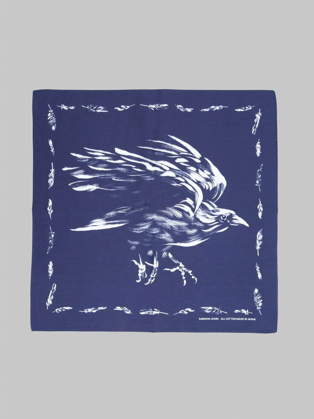 Samurai Jeans SJ 02 Yatagarasu Crow Pattern Cotton Bandana Blue