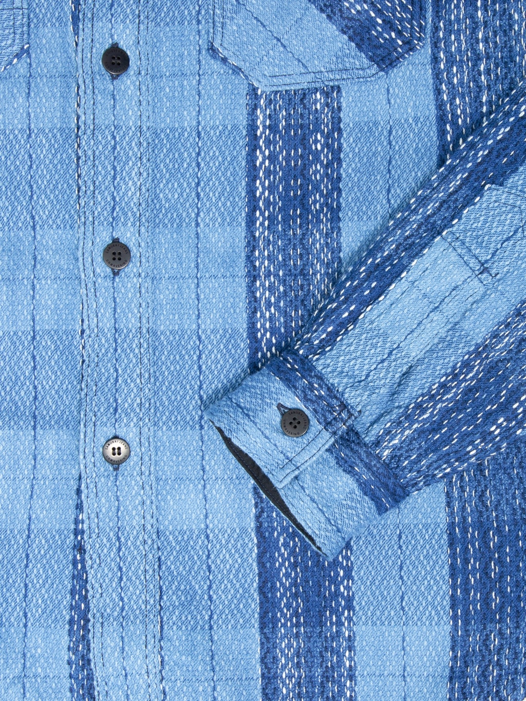 Samurai Jeans SKN24-01 Rain "Kasuri" Sashiko Flannel Work Shirt
