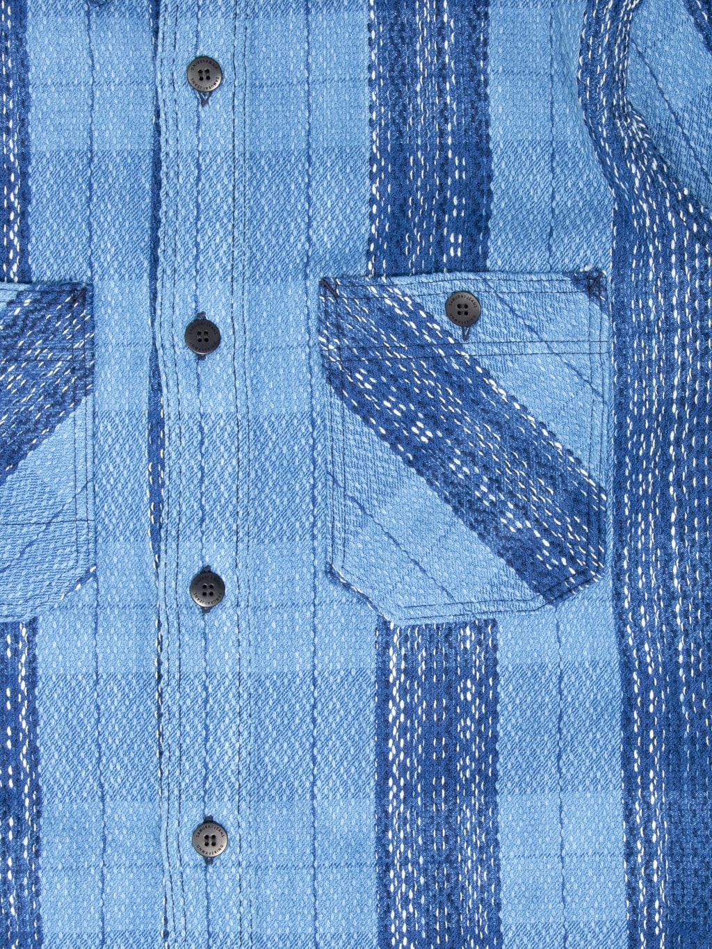 Samurai Jeans SKN24-01 Rain "Kasuri" Sashiko Flannel Work Shirt
