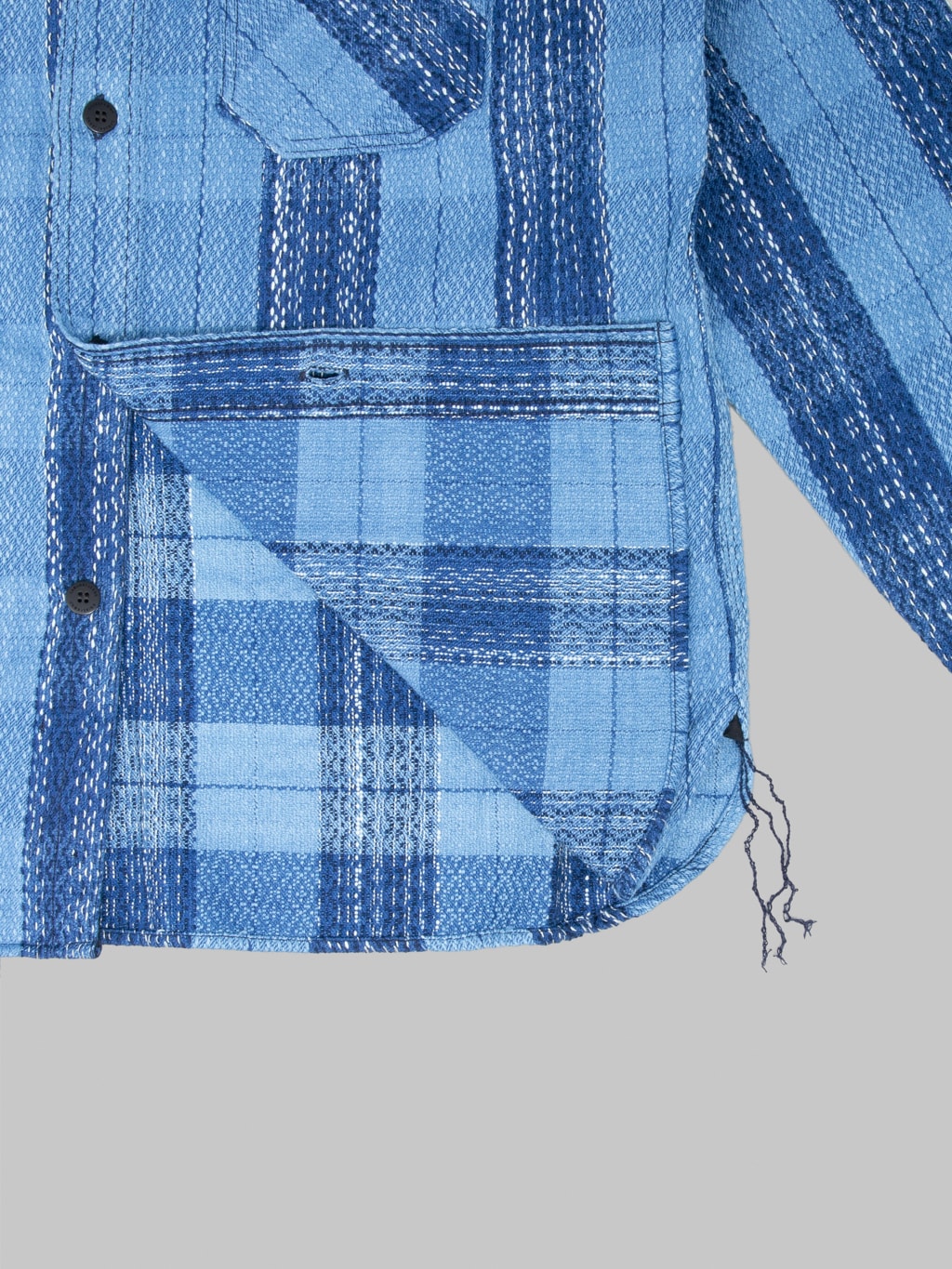 Samurai Jeans SKN24-01 Rain "Kasuri" Sashiko Flannel Work Shirt