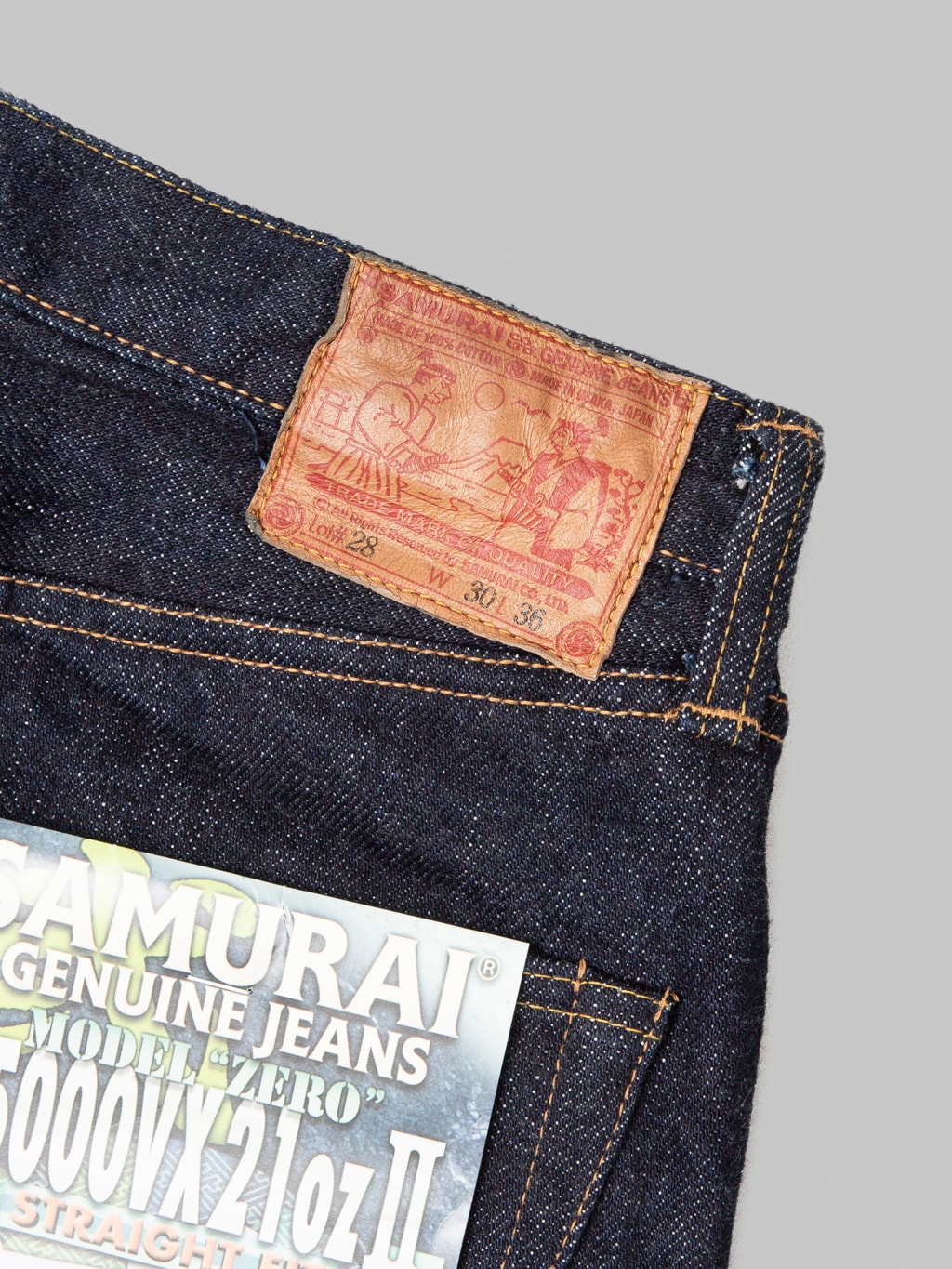 Samurai Jeans S5000VX21ozII Cho Kiwami 21oz Regular Straight Jeans leather patch
