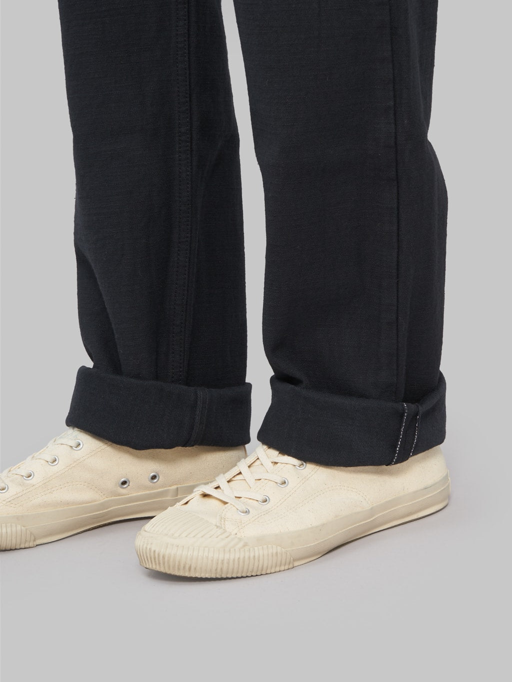 samurai sj52bk black back satin baker pants selvedge