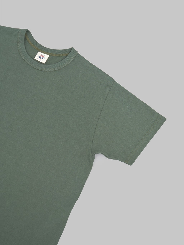 samurai jeans solid plain heavyweight tshirt moss green loopwheeled sleeve