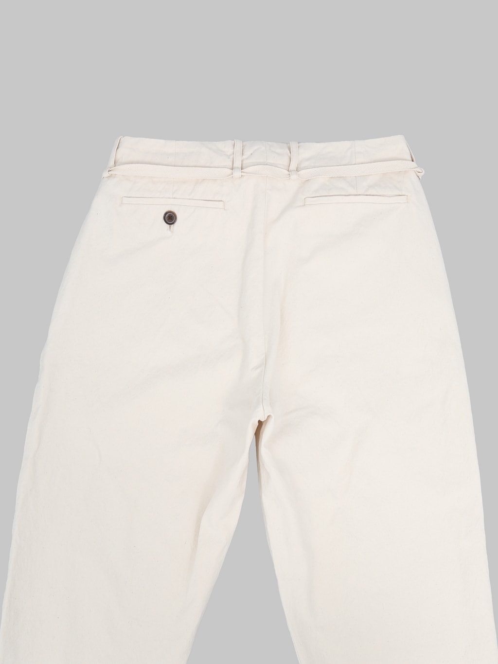 Seuvas 10oz Canvas Tapered 2 Tuck Pants Natural back details