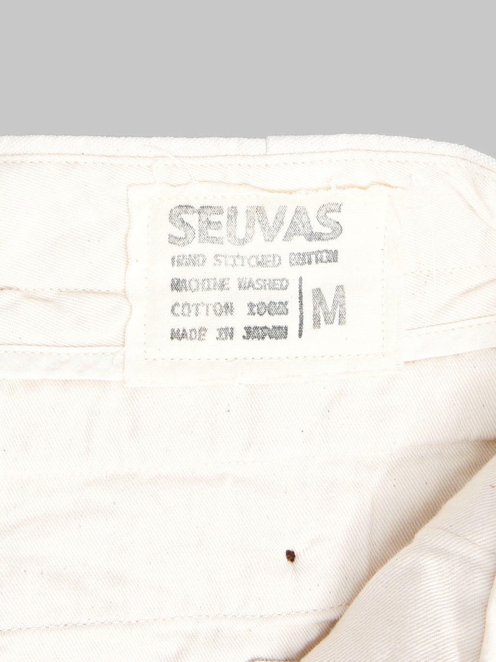Seuvas 10oz Canvas Tapered 2 Tuck Pants Natural brand label
