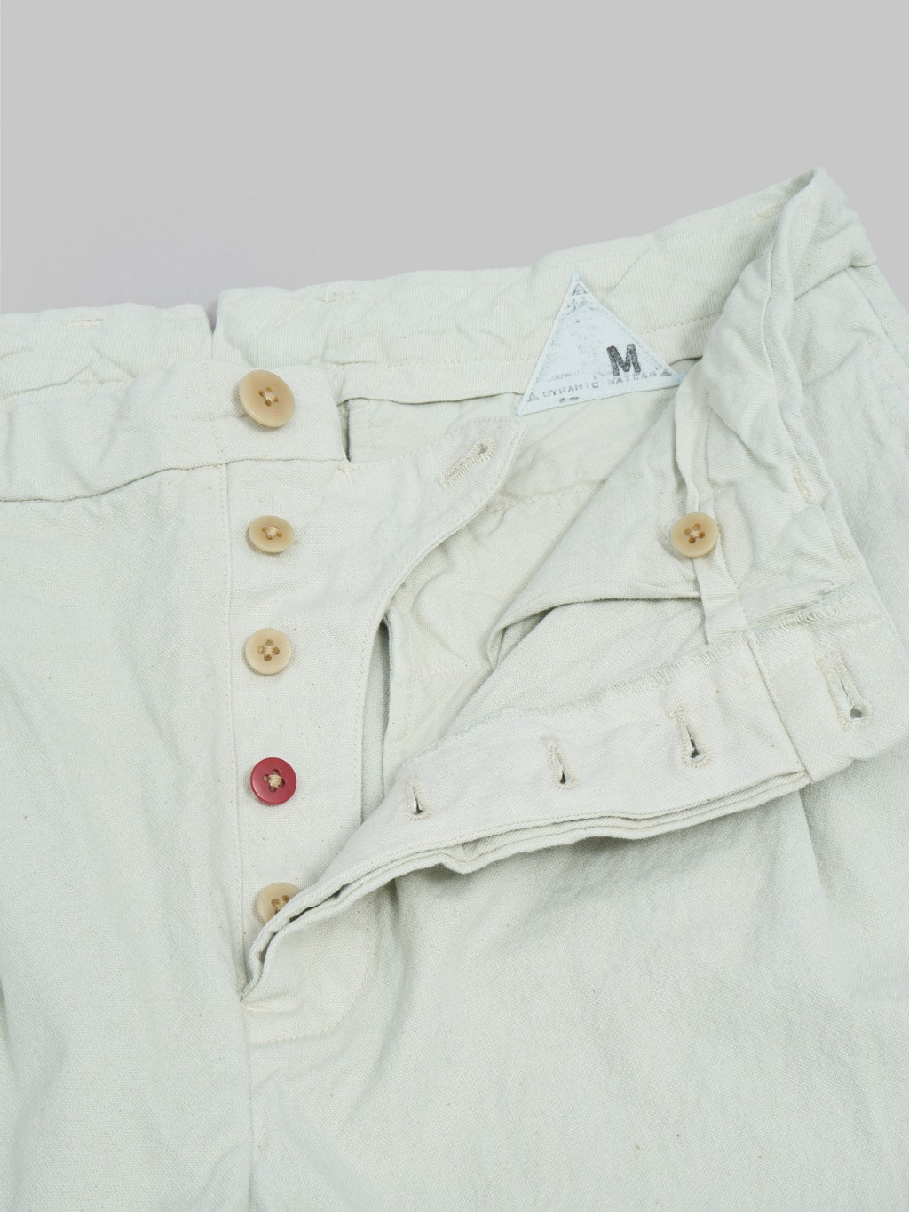 seuvas 10oz canvas tapered 2 tuck shorts matcha buttons