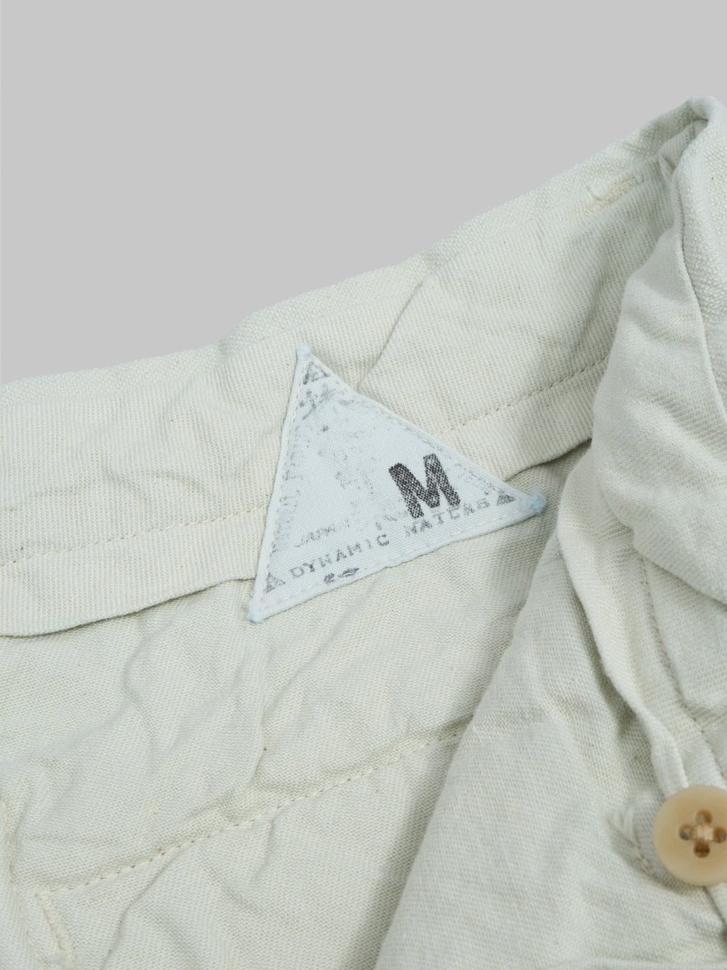 seuvas 10oz canvas tapered 2 tuck shorts matcha interior