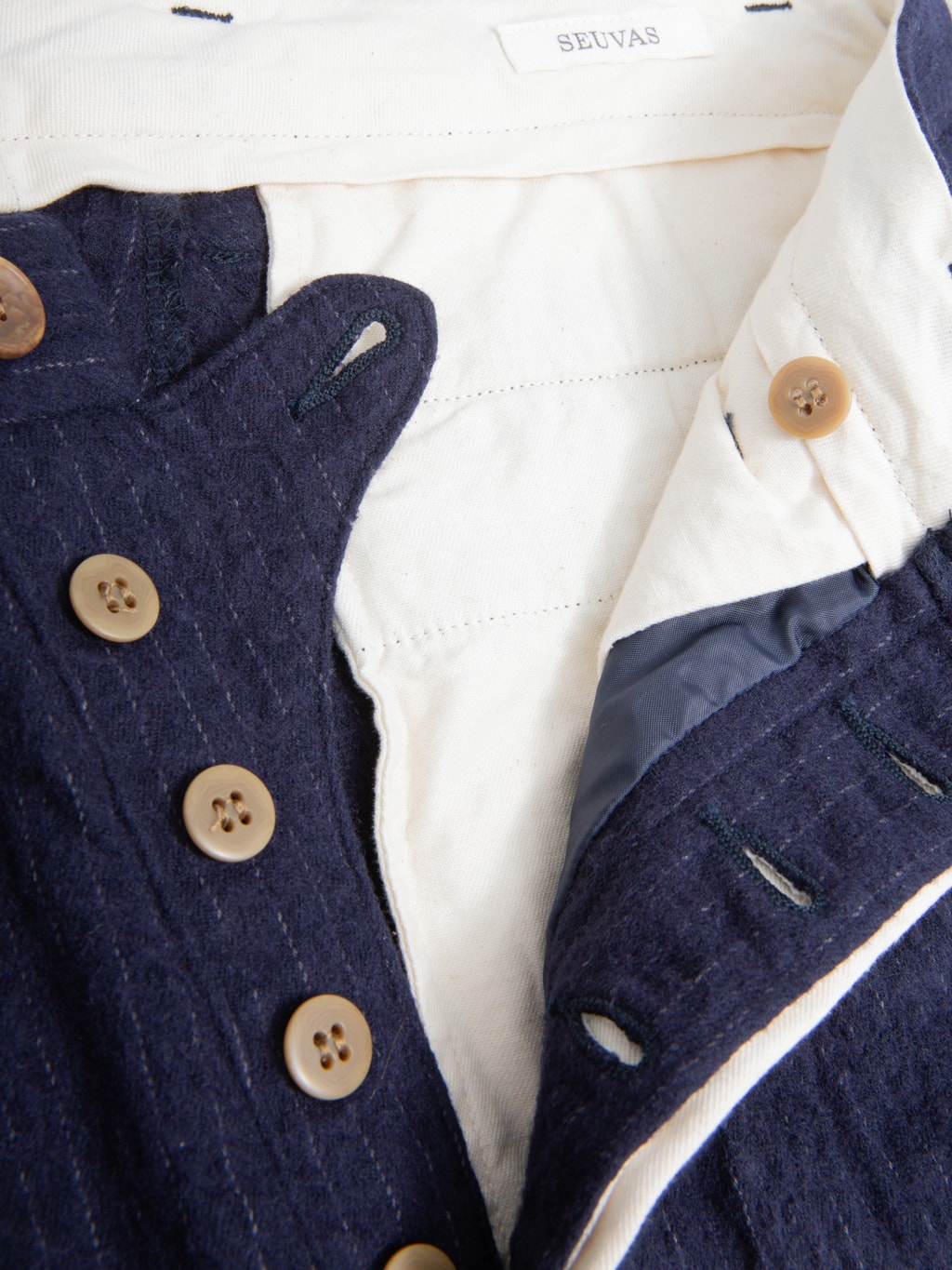 Seuvas C/W Tapered 2-Tuck Trousers Navy