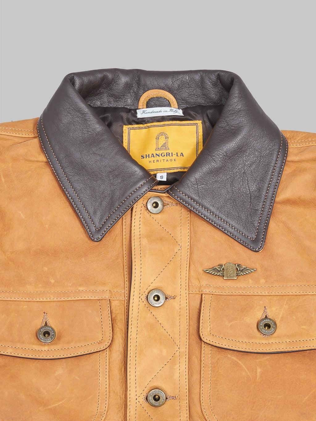 shangri la heritage terracota western jacket collar