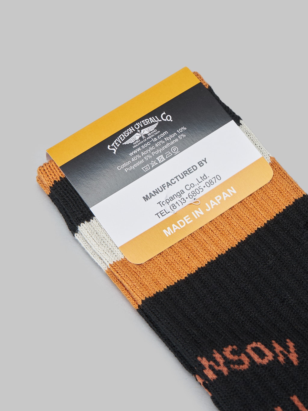 Stevenson Overall Athletic Socks black made in japan