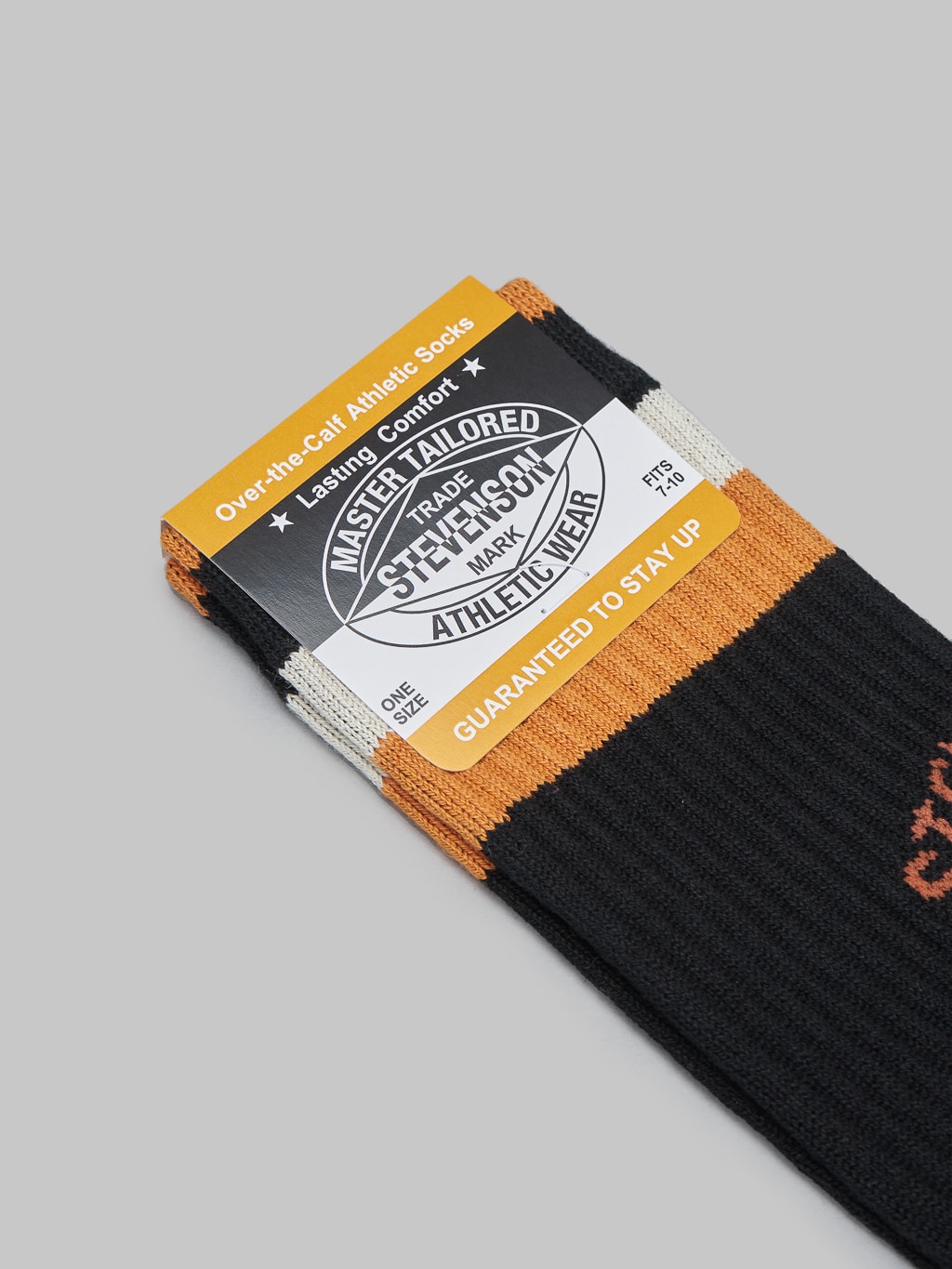 Stevenson Overall Athletic Socks black brand tag