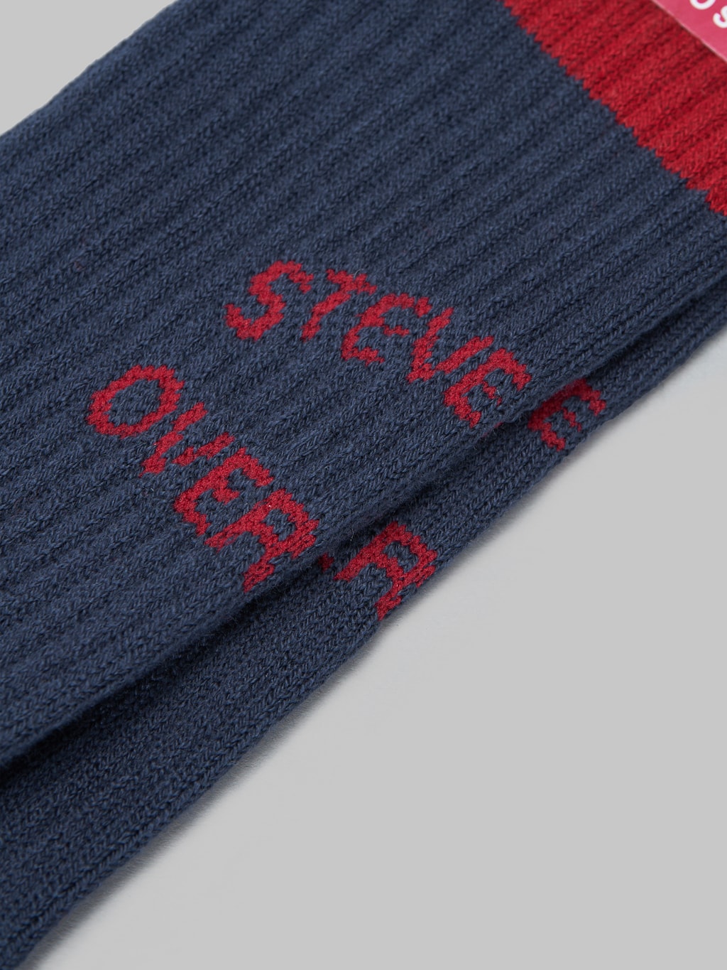 Stevenson Overall Athletic Socks navy brand woven logo