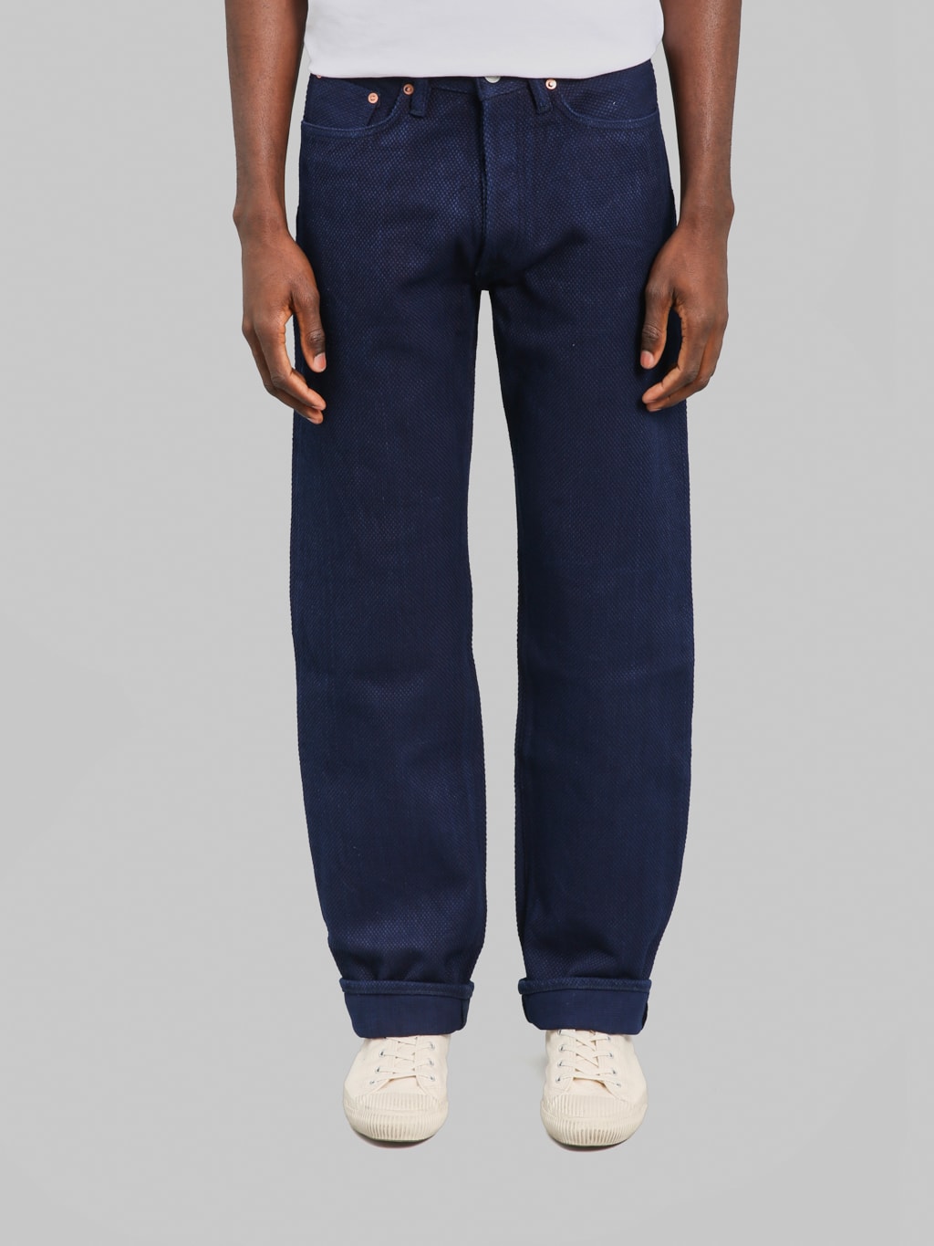 Studio DArtisan 1907 14oz Sashiko Regular Straight Jeans front rise