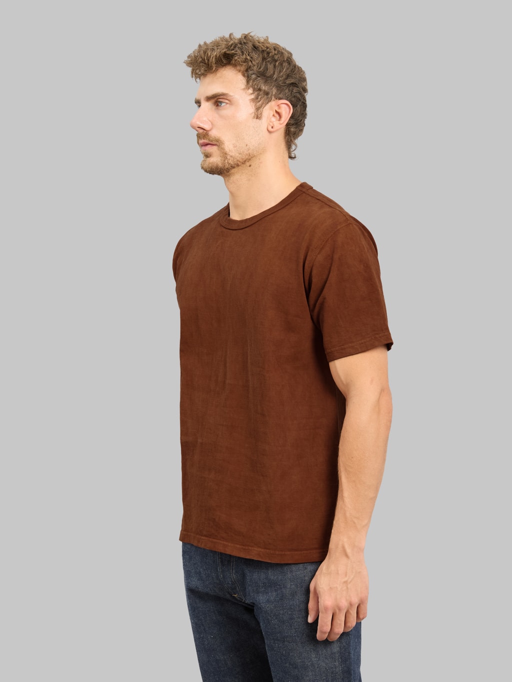 Studio D'Artisan 8198 "Amami Oshima Mud-Dyed" Loopwheeled T-Shirt Brown