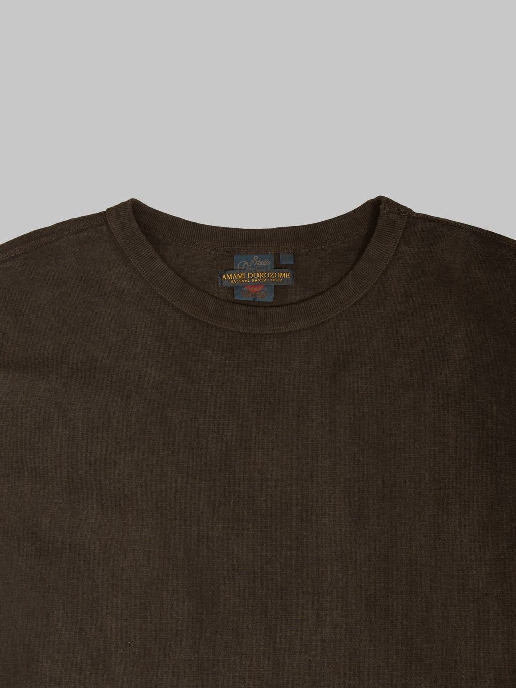 Studio D'Artisan 8198 "Amami Oshima Mud-Dyed" Loopwheeled T-Shirt Dark Brown