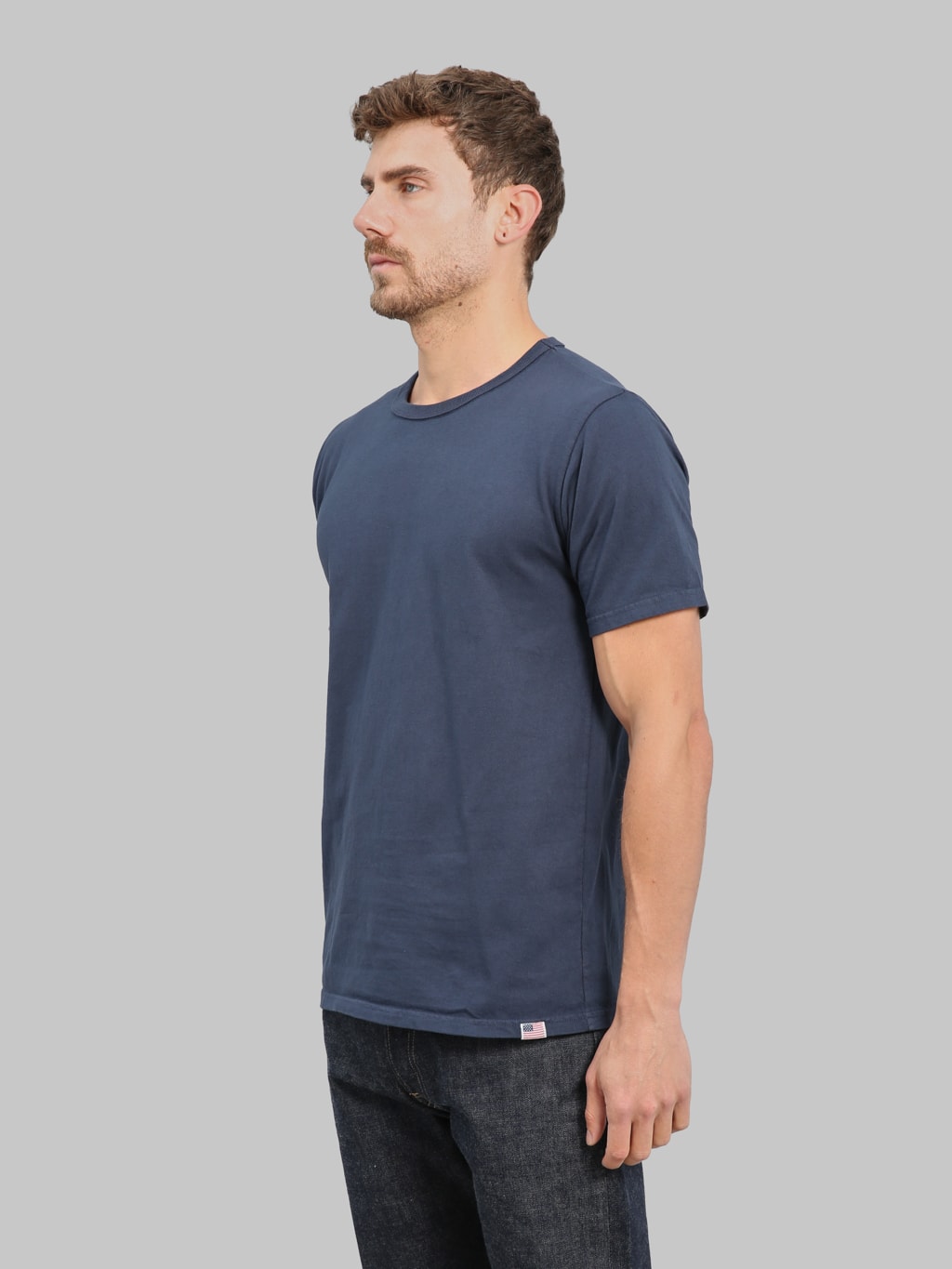 Studio DArtisan 9912 USA Cotton TShirt Navy side fit