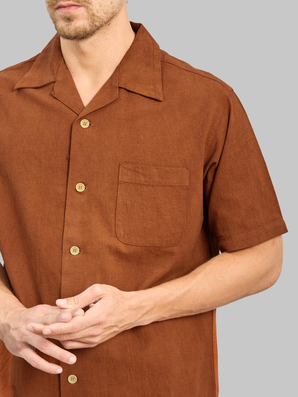 Studio D'Artisan 5739 "Amami Dorozome" Aloha Shirt Brown