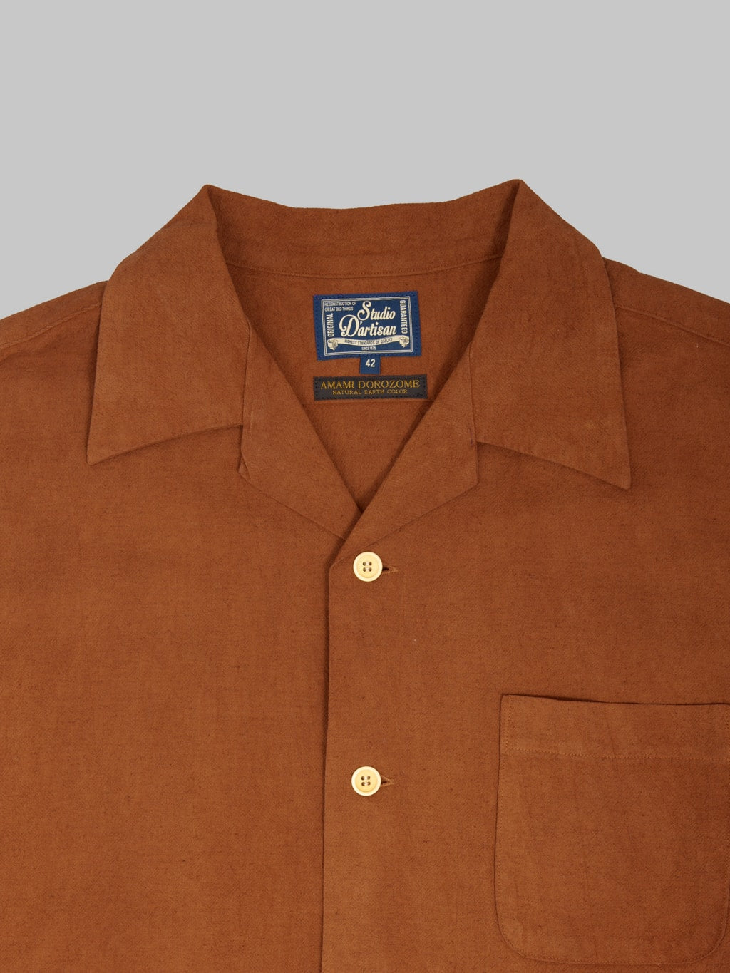 Studio D'Artisan 5739 "Amami Dorozome" Aloha Shirt Brown