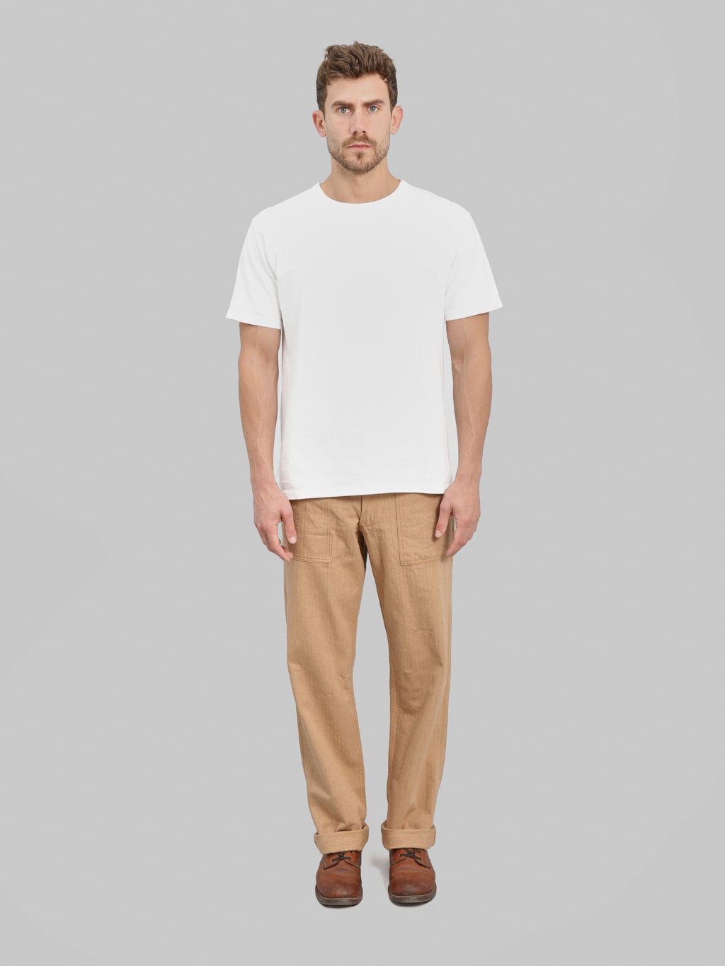 Studio DArtisan 1917 Fox Cotton Baker Pants Brown model front look