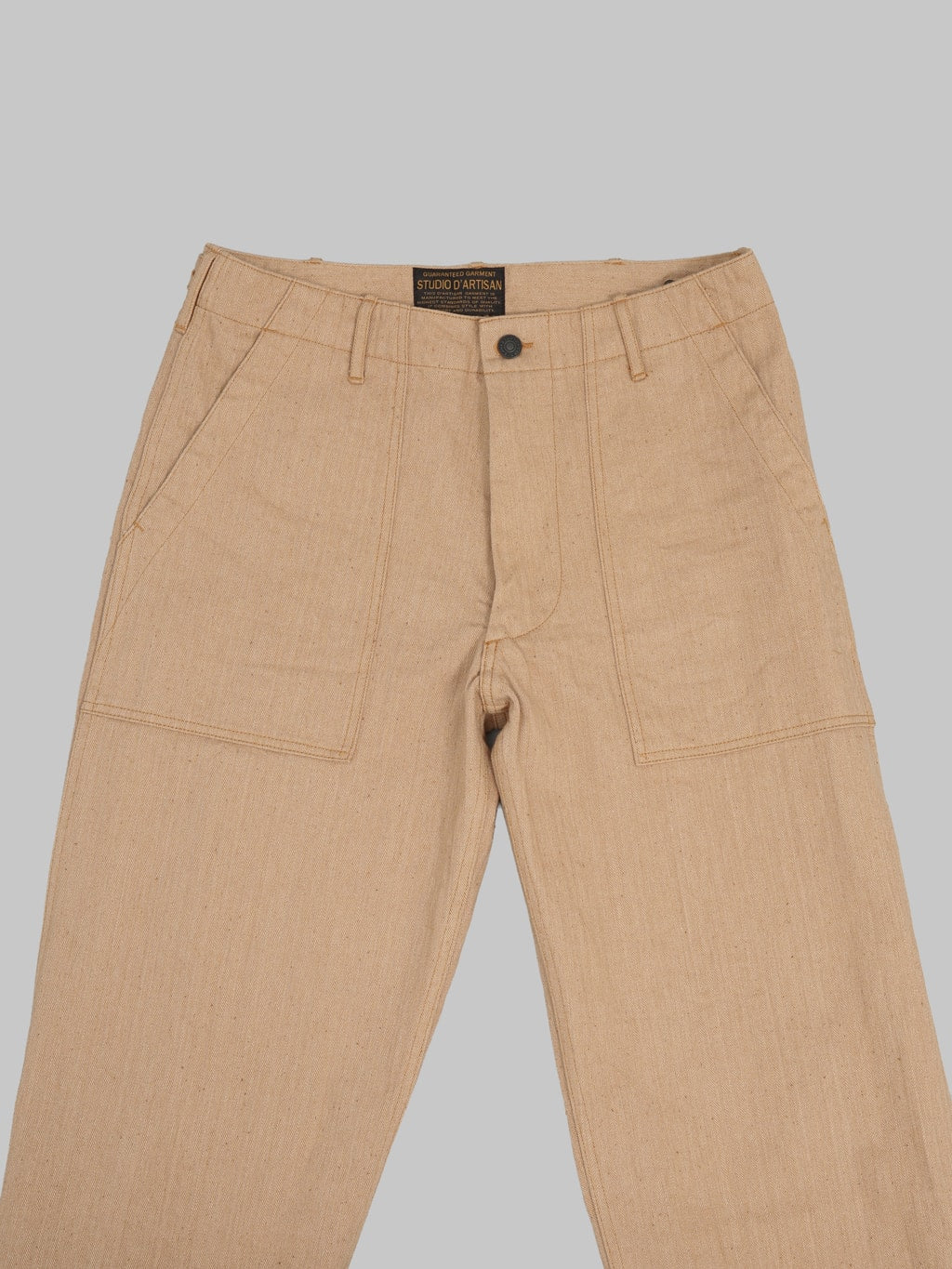 Studio DArtisan 1917 Fox Cotton Baker Pants Brown front details