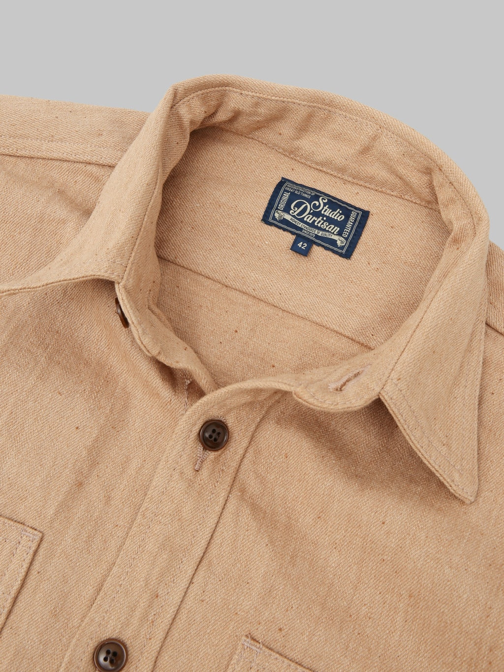 Studio DArtisan 5740 Fox Cotton Work Shirt Brown brand label
