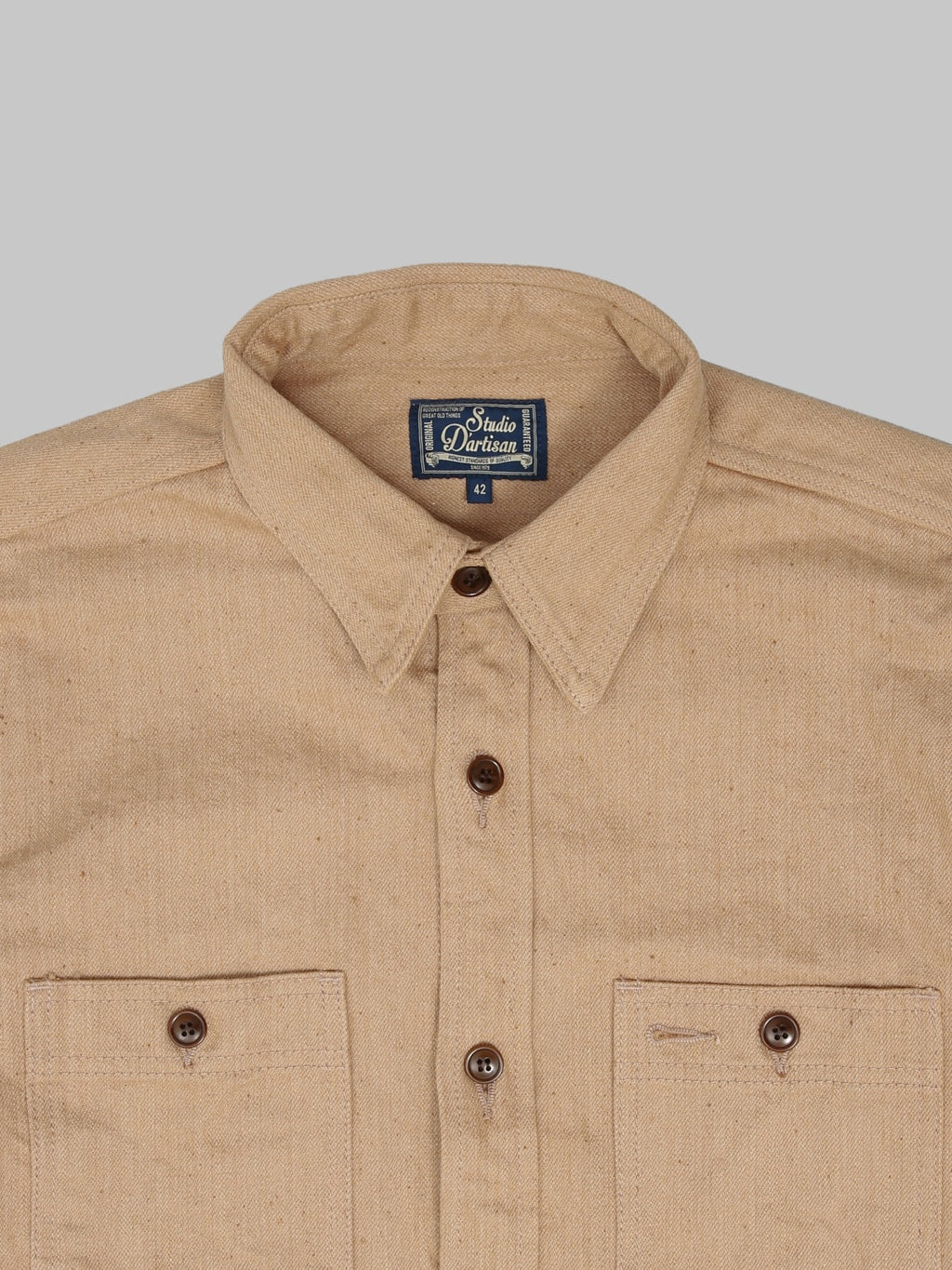 Studio DArtisan 5740 Fox Cotton Work Shirt Brown collar