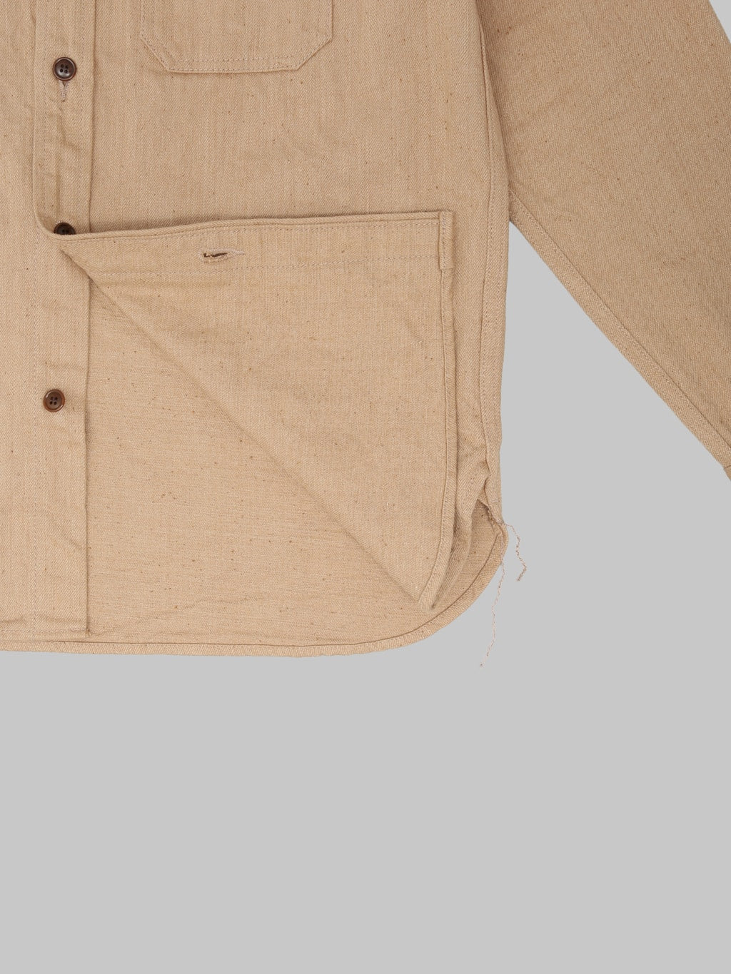 Studio DArtisan 5740 Fox Cotton Work Shirt Brown corozo buttons