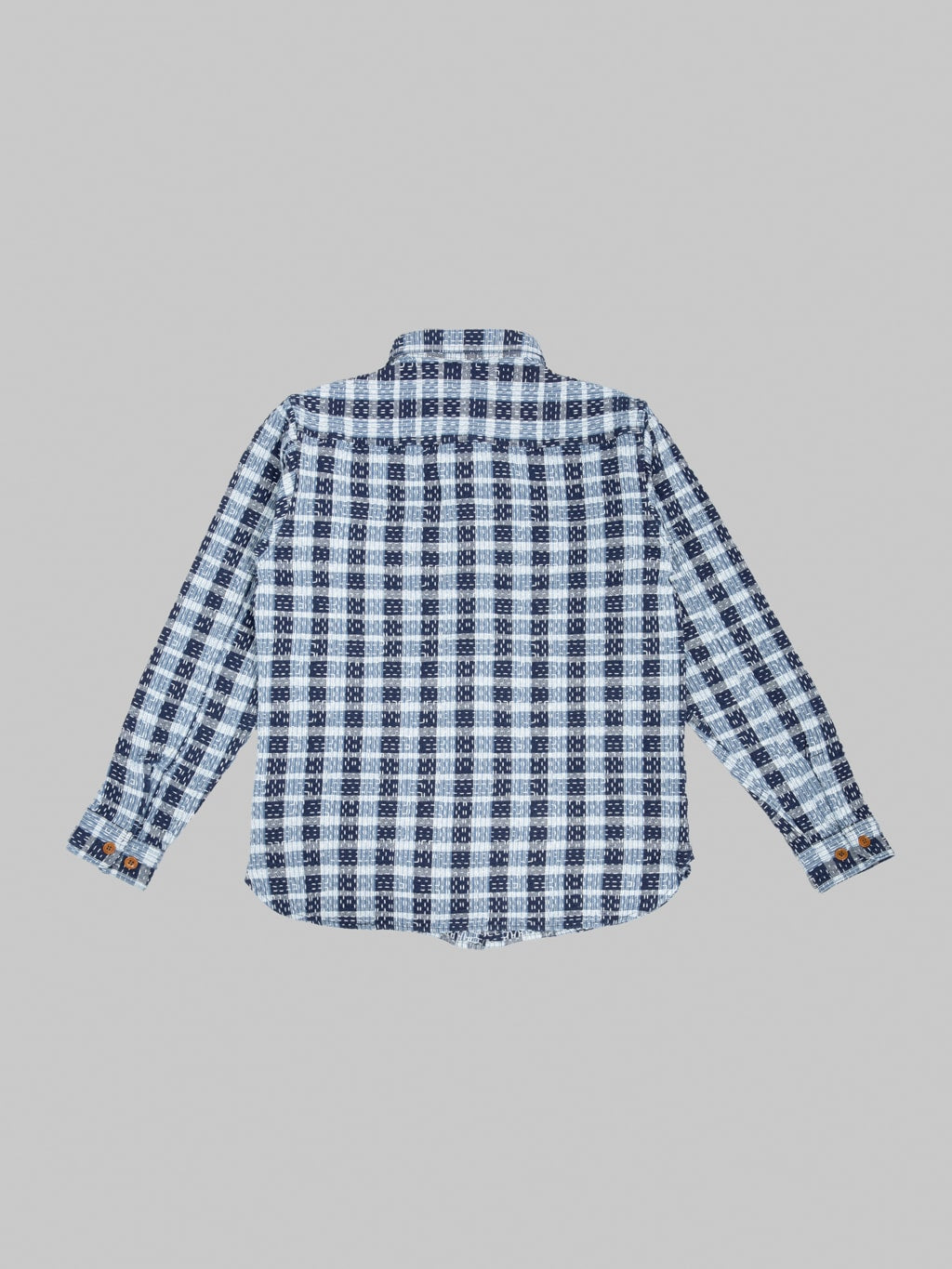 Studio D'Artisan 5737 Indigo Plaid Noragi Boro Sashiko Work Shirt