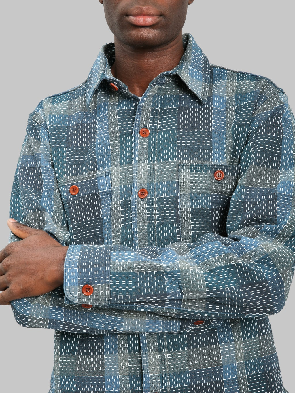 Studio D'Artisan Noragi Sashiko Shirt - Redcast Heritage Co.