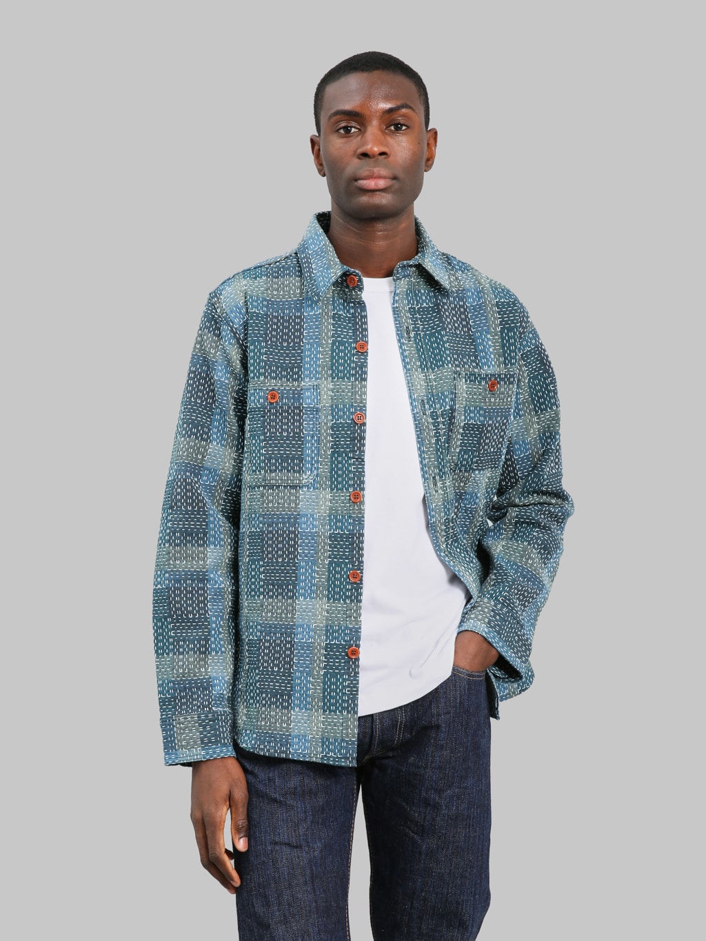 Studio D'Artisan Noragi Sashiko Shirt - Redcast Heritage Co.