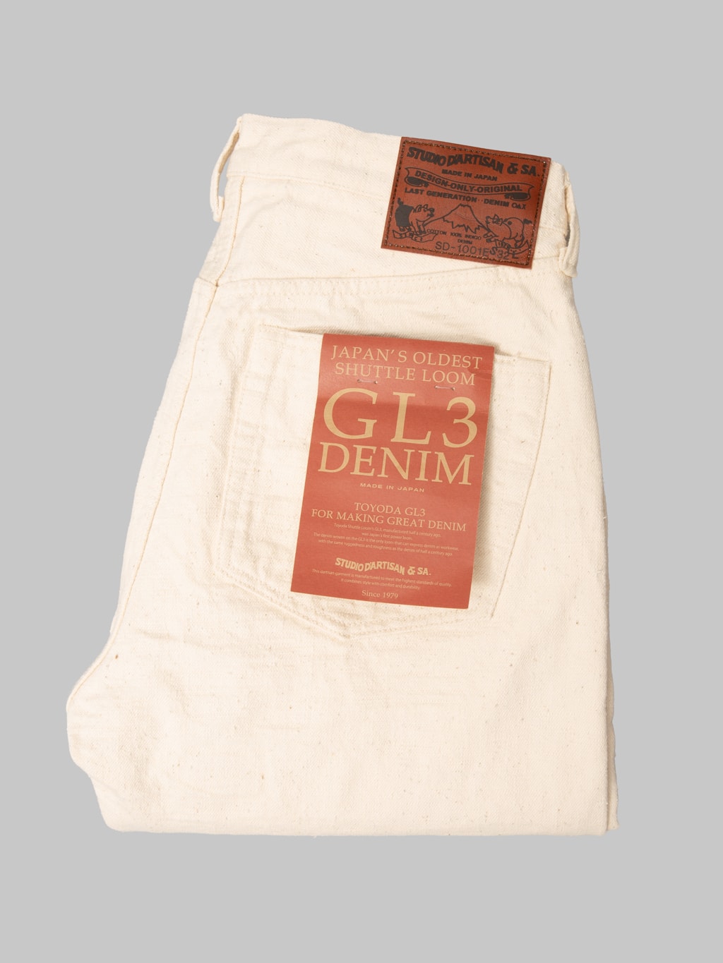 Studio D'Artisan SD-1001E 15oz "GL3 Ecru" Regular Straight Jeans Ecru