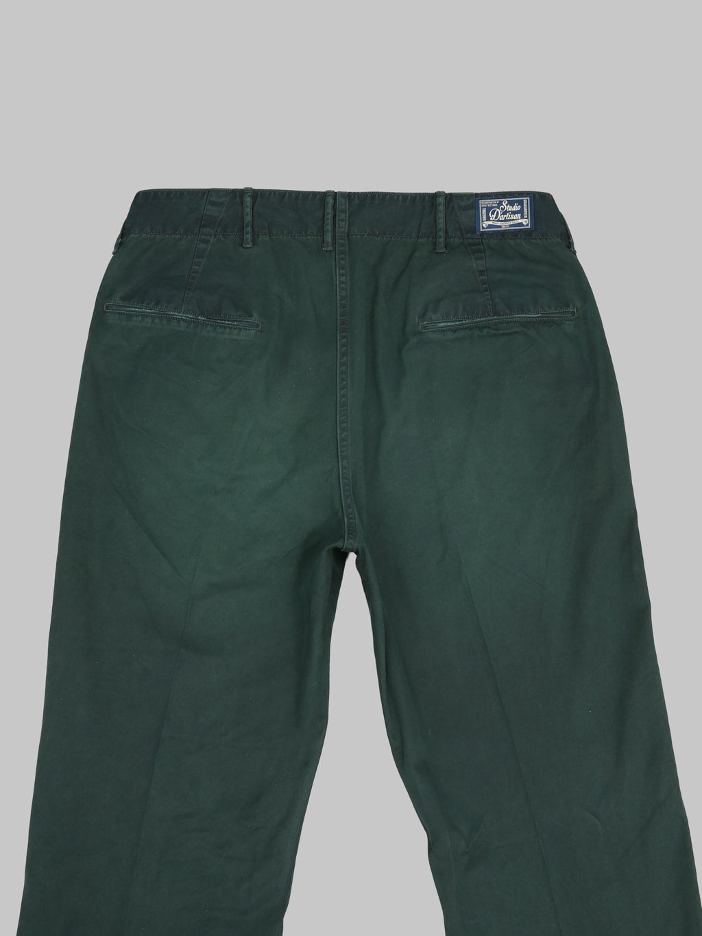 Studio DArtisan 1923 Supima Cotton Chino Pants Indigo Green back details