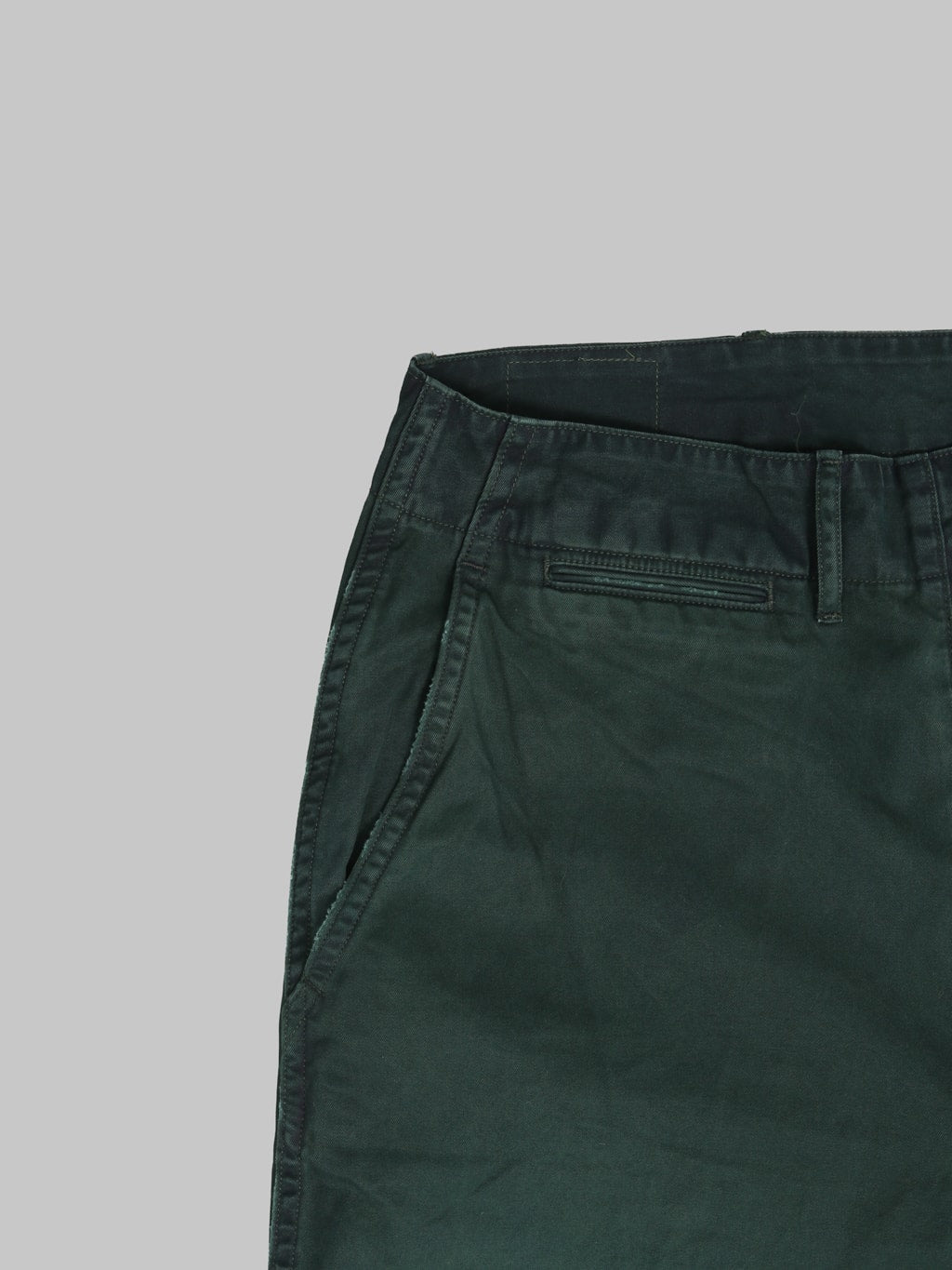 Studio DArtisan 1923 Supima Cotton Chino Pants Indigo Green side pocket