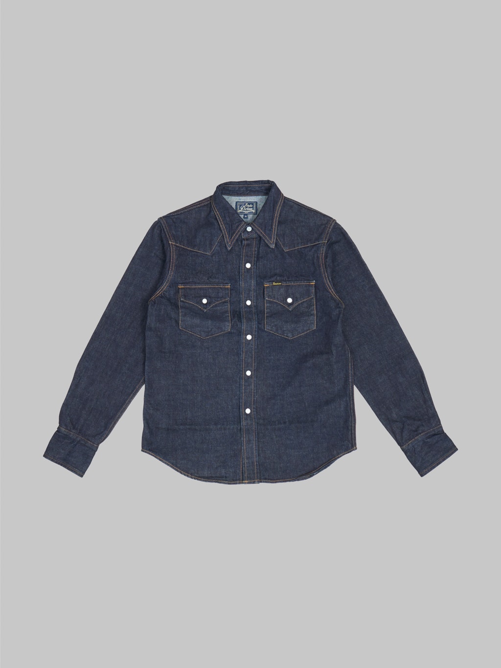 studio dartisan 14oz denim western snap shirt front