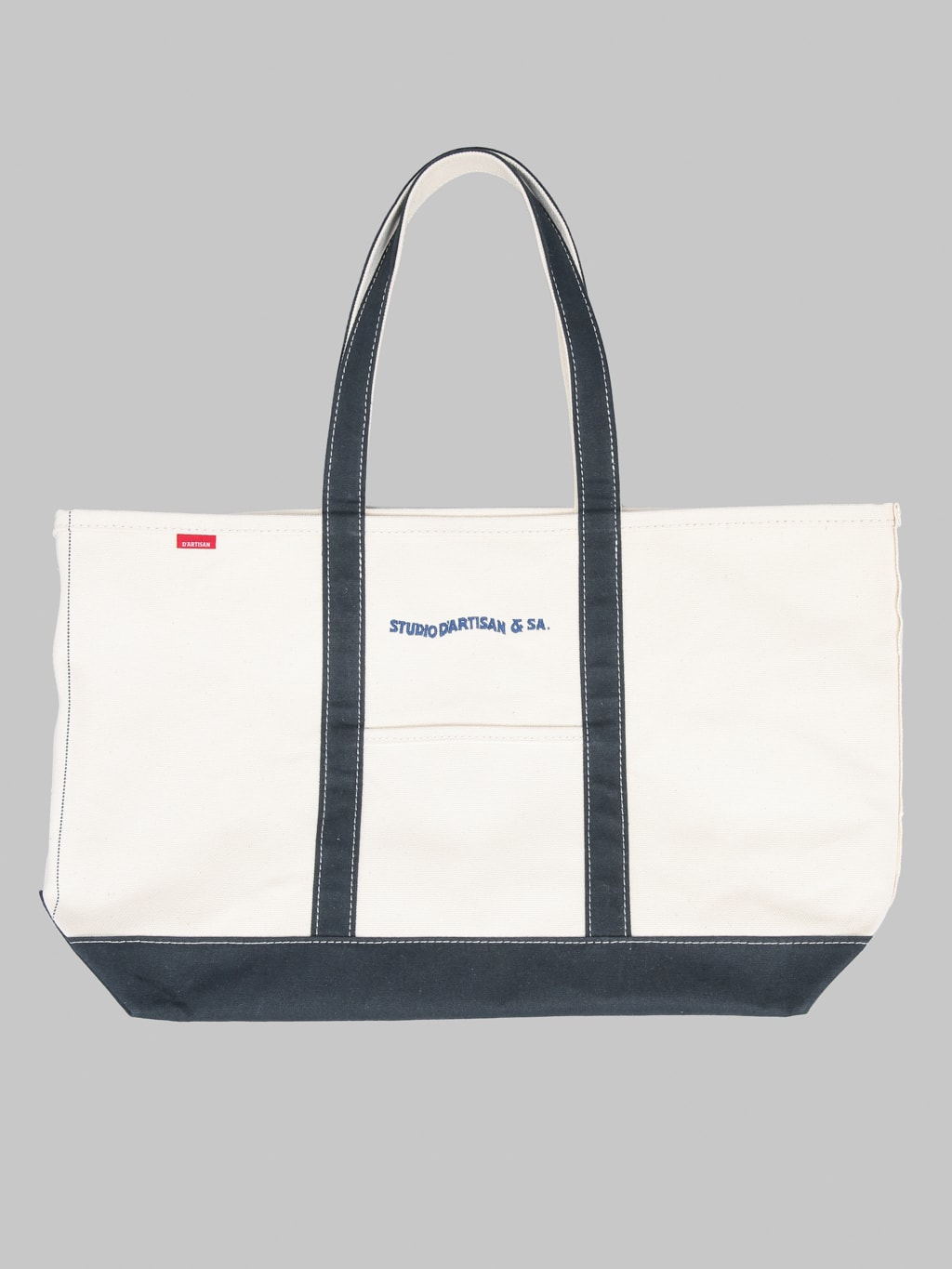 Studio D'Artisan 7575 25oz Canvas Tote Bag Ivory Navy