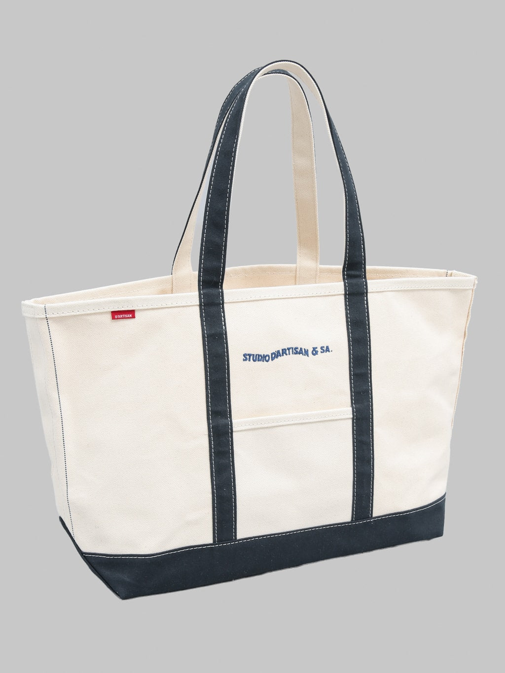 Studio D'Artisan 7575 25oz Canvas Tote Bag Ivory Navy