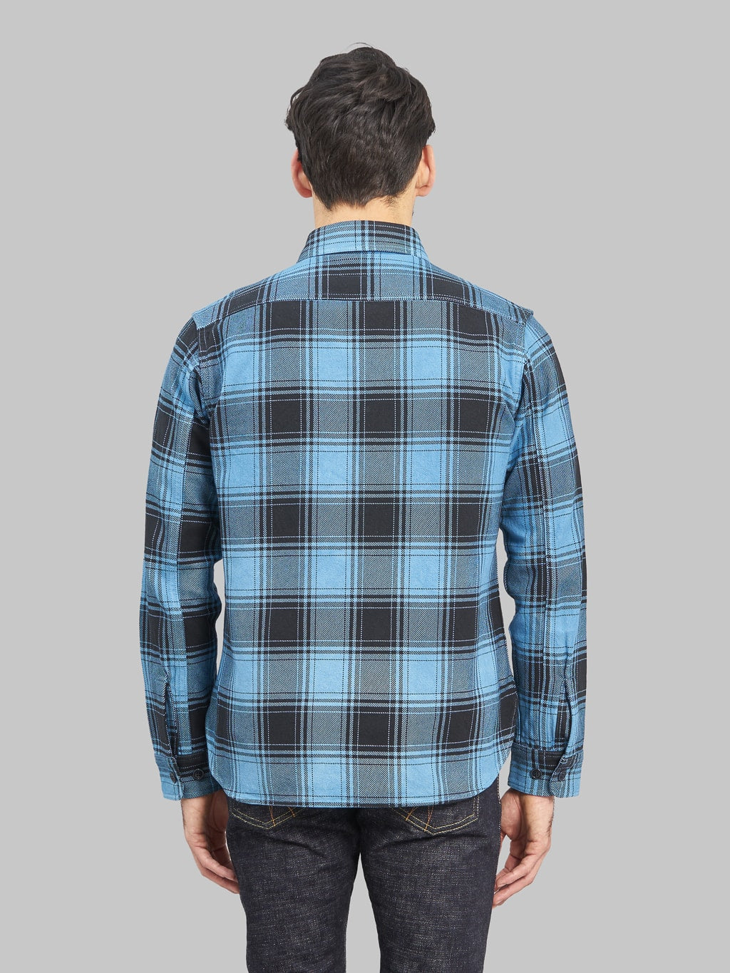 Studio D'Artisan 5700 "AWA-AI" Natural Indigo Heavyweight Check Flannel Shirt